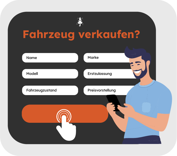 Fahrzeugverkaufsformular auf dem Smartphone ausfüllen – schneller Autoankauf bei Autoguru24/7.